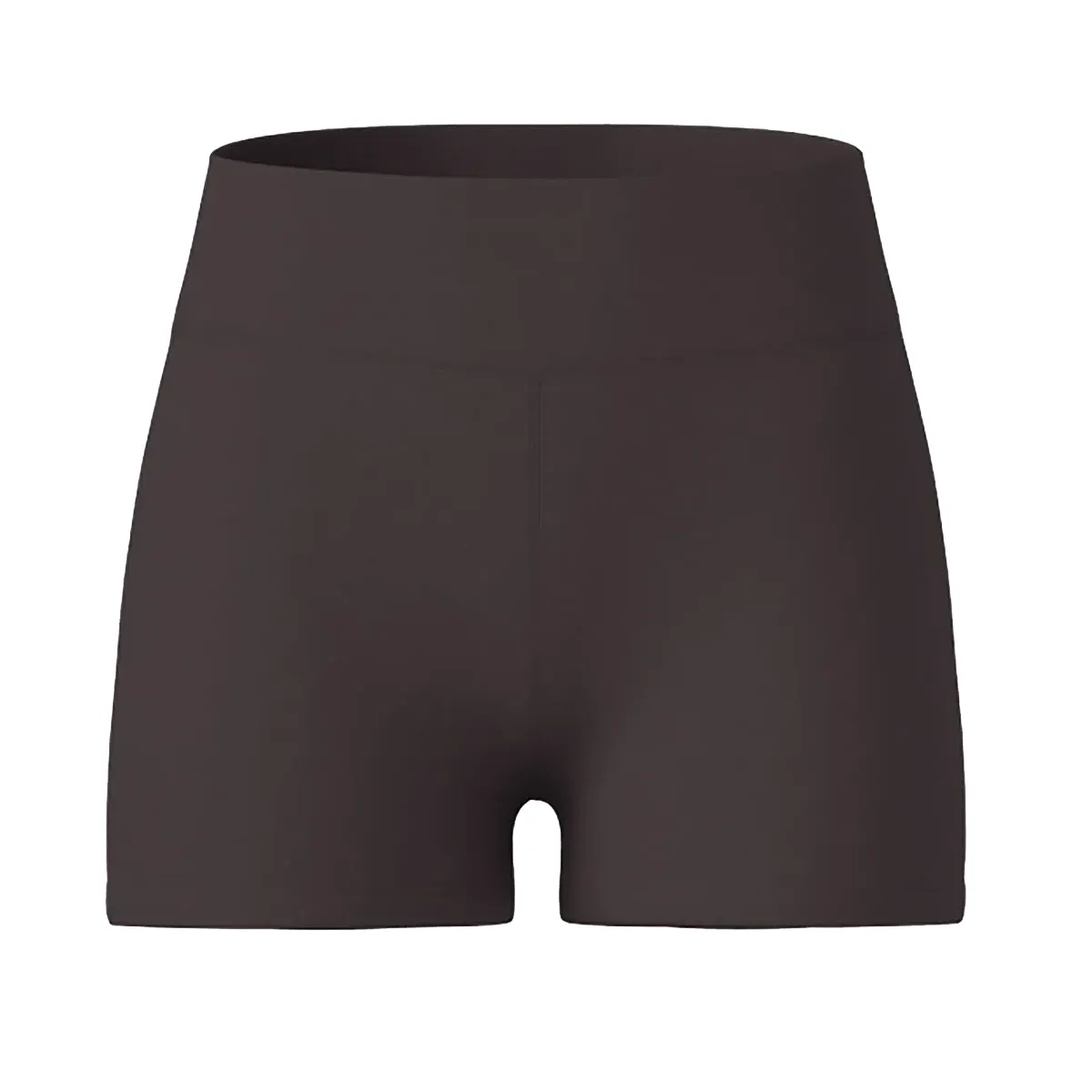Shorts feminino Fila cor chocolate para treino mostrando ajuste slim fit e cintura alta